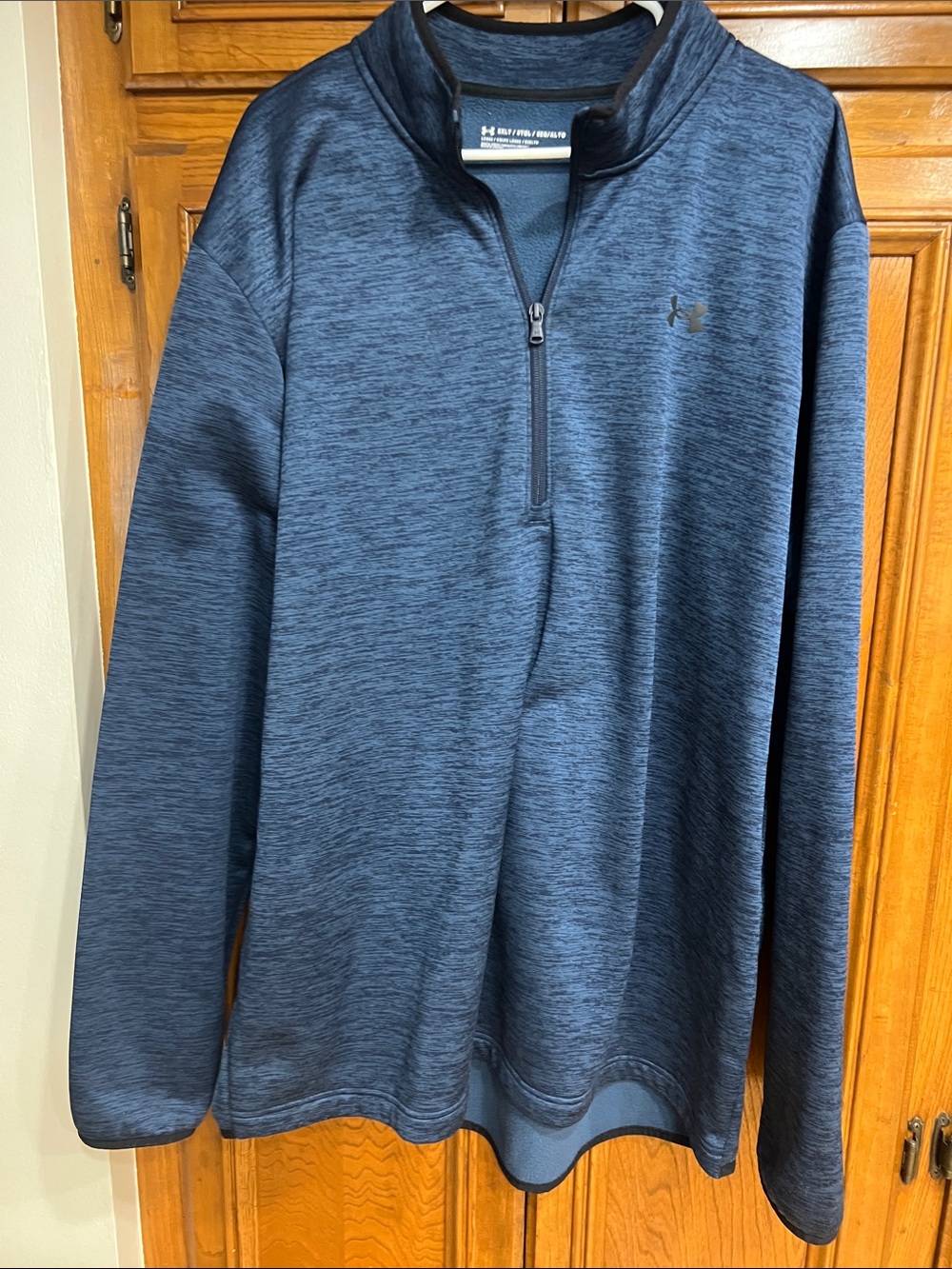 Under Armour Heathered Dark Navy Quarter-Zip Pullover. 3xl